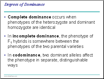 Degrees of Dominance