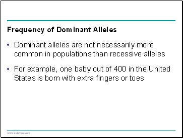 Frequency of Dominant Alleles