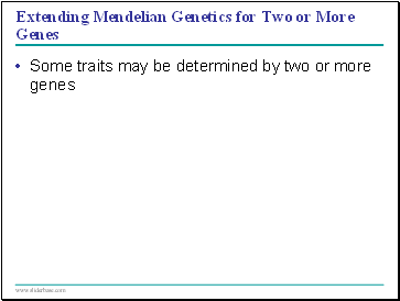 Extending Mendelian Genetics for Two or More Genes