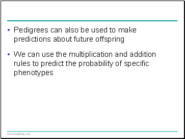 Pedigrees can also be used to make predictions about future offspring