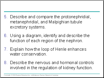 Describe and compare the protonephridial, metanephridial, and Malpighian tubule excretory systems.