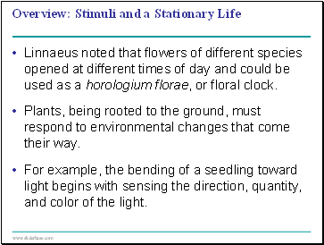 Plant Responses to Internal and External Signals