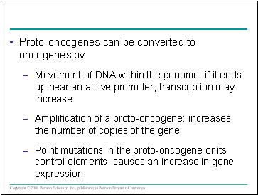 Proto-oncogenes can be converted to oncogenes by