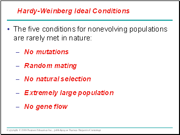 The five conditions for nonevolving populations are rarely met in nature: