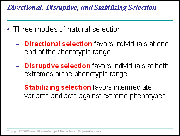 Directional, Disruptive, and Stabilizing Selection