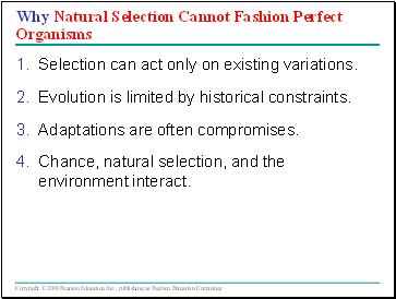 Why Natural Selection Cannot Fashion Perfect Organisms