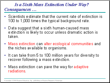 Is a Sixth Mass Extinction Under Way? Consequences 