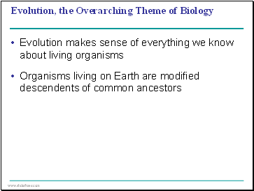 Evolution, the Overarching Theme of Biology