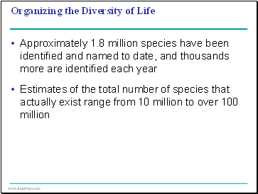 Organizing the Diversity of Life