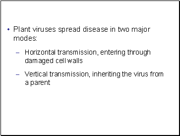 Plant viruses spread disease in two major modes: