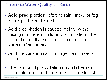 Threats to Water Quality on Earth