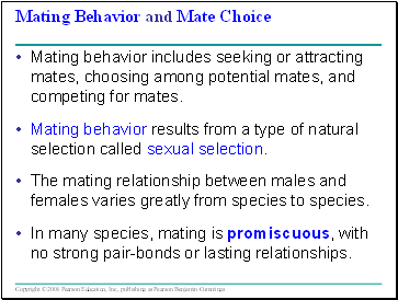 Mating Behavior and Mate Choice