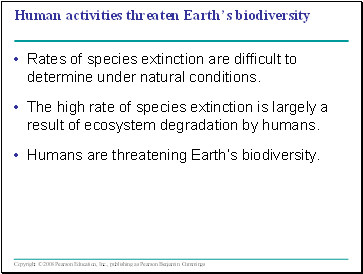 Human activities threaten Earths biodiversity