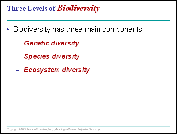 Three Levels of Biodiversity