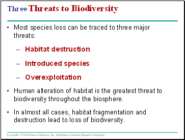 Three Threats to Biodiversity