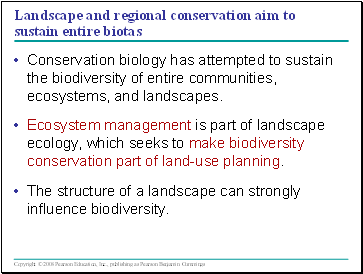 Landscape and regional conservation aim to sustain entire biotas