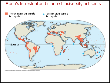 Earth’s terrestrial and marine biodiversity hot spots