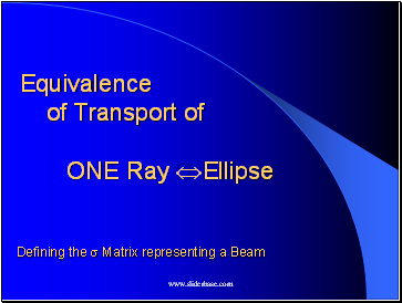 Equivalence of Transport of ONE Ray Û Ellipse