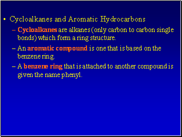 Cycloalkanes and Aromatic Hydrocarbons