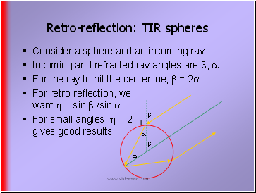 Retro-reflection: TIR spheres