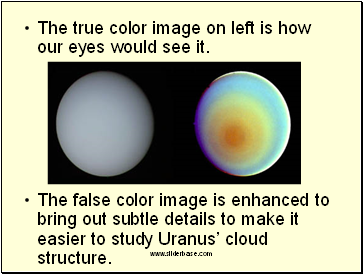 The true color image on left is how our eyes would see it.