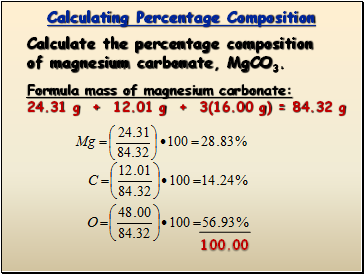 Calculating Percentage Composition