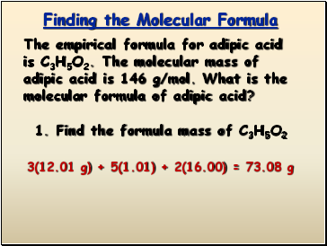 Finding the Molecular Formula