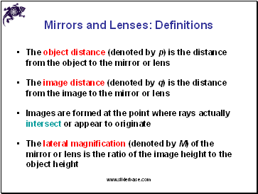 Mirrors and Lenses: Definitions