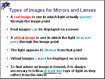 Types of Images for Mirrors and Lenses