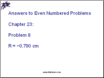 Answers to Even Numbered Problems