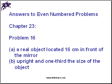 Answers to Even Numbered Problems