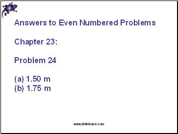 Answers to Even Numbered Problems