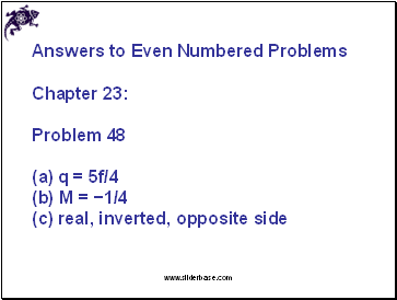 Answers to Even Numbered Problems