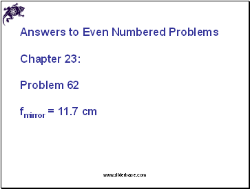 Answers to Even Numbered Problems