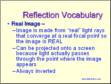 Reflection Vocabulary