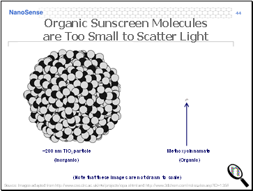 Organic Sunscreen Molecules are Too Small to Scatter Light