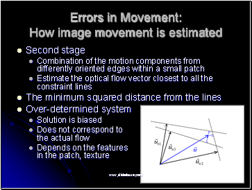 Errors in Movement: How image movement is estimated