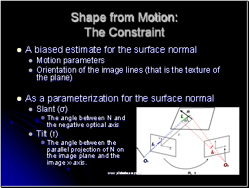Shape from Motion: The Constraint