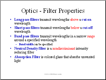 Optics - Filter Properties