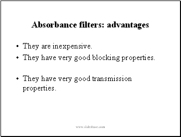 Absorbance filters: advantages