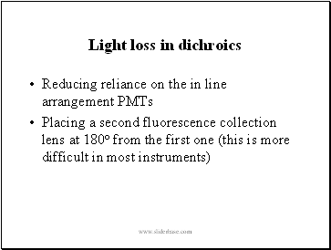 Light loss in dichroics
