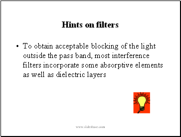 Hints on filters
