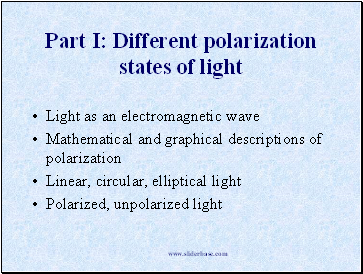 Different polarization states of light