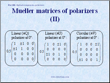 Mueller matrices of polarizers (II)