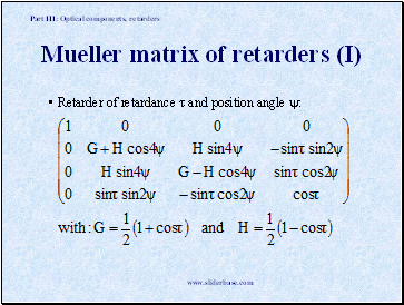 Mueller matrix of retarders (I)