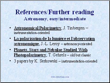 References/Further reading Astronomy, easy/intermediate