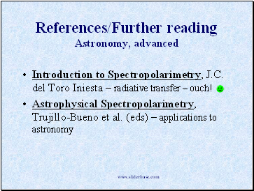 References/Further reading Astronomy, advanced