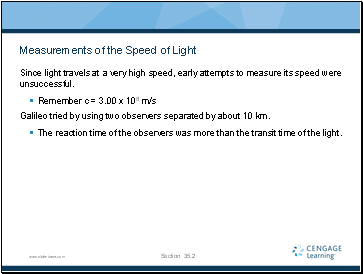 Measurements of the Speed of Light