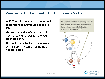 Measurement of the Speed of Light – Roemer’s Method