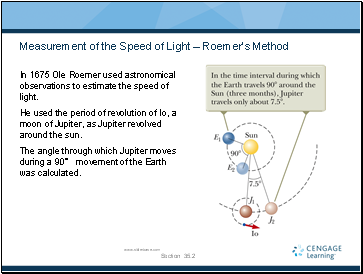 Measurement of the Speed of Light  Roemers Method